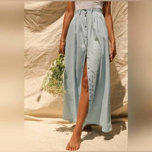 Pistola Light Blue Maxi Skirt - Picture 3 of 9